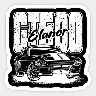 Mustang GT500 Elanor (White Print) Sticker